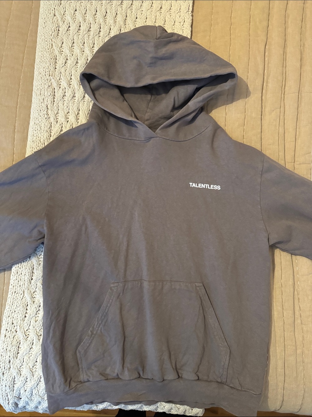 TALENTLESS Slate Gray Pullover Hoodie with Chest Logo